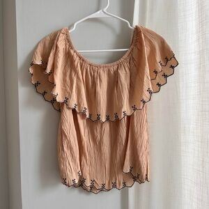 Ritu Kumar Apricot Embroidered Blouse